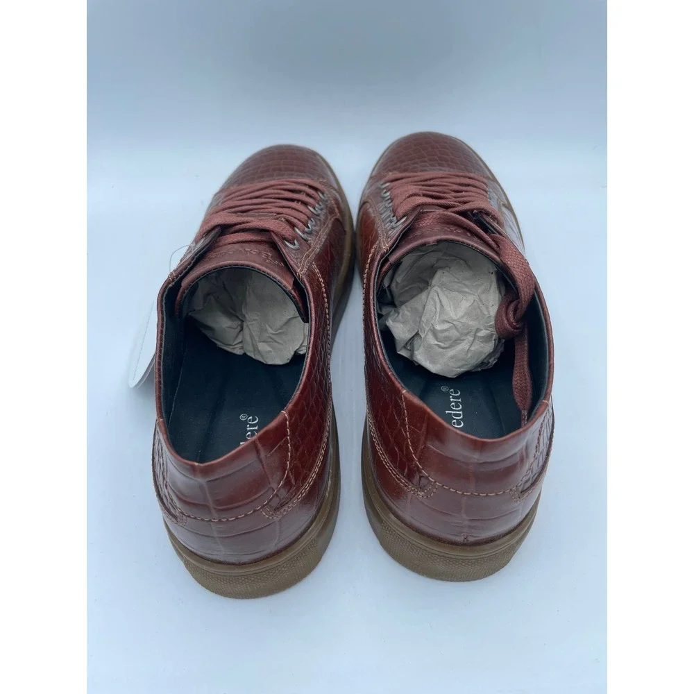 Belvedere Bernardo II Cognac Crocodile Skin Men's Sneakers Size 8 D Brazil